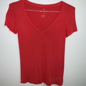 American Eagle Dark Pink V-neck